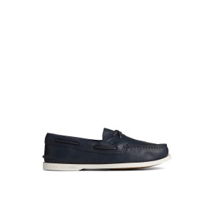 Sperry Authentic Original Cross Lace Boat Shoe Bootsschuhe Herren Navy | 08GIWTNBD