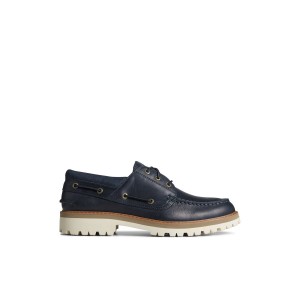 Sperry Authentic Original Unlined Lug 3-Eye Boat Shoe Bootsschuhe Herren Navy | 30YTVXSIP