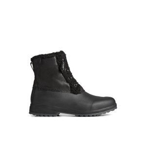 Sperry Maritime Repel Teddy Trim Snow Boot Stiefel Damen Schwarz | 04IPSWRYK