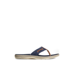 Sperry SeaCycled Baitfish Baja Flip Flop Sandalen Herren Navy | 78TKFYUQZ