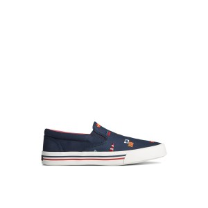 Sperry Striper II Nautical Slip On Sneaker Sneakers Herren Navy | 34THRGIZB