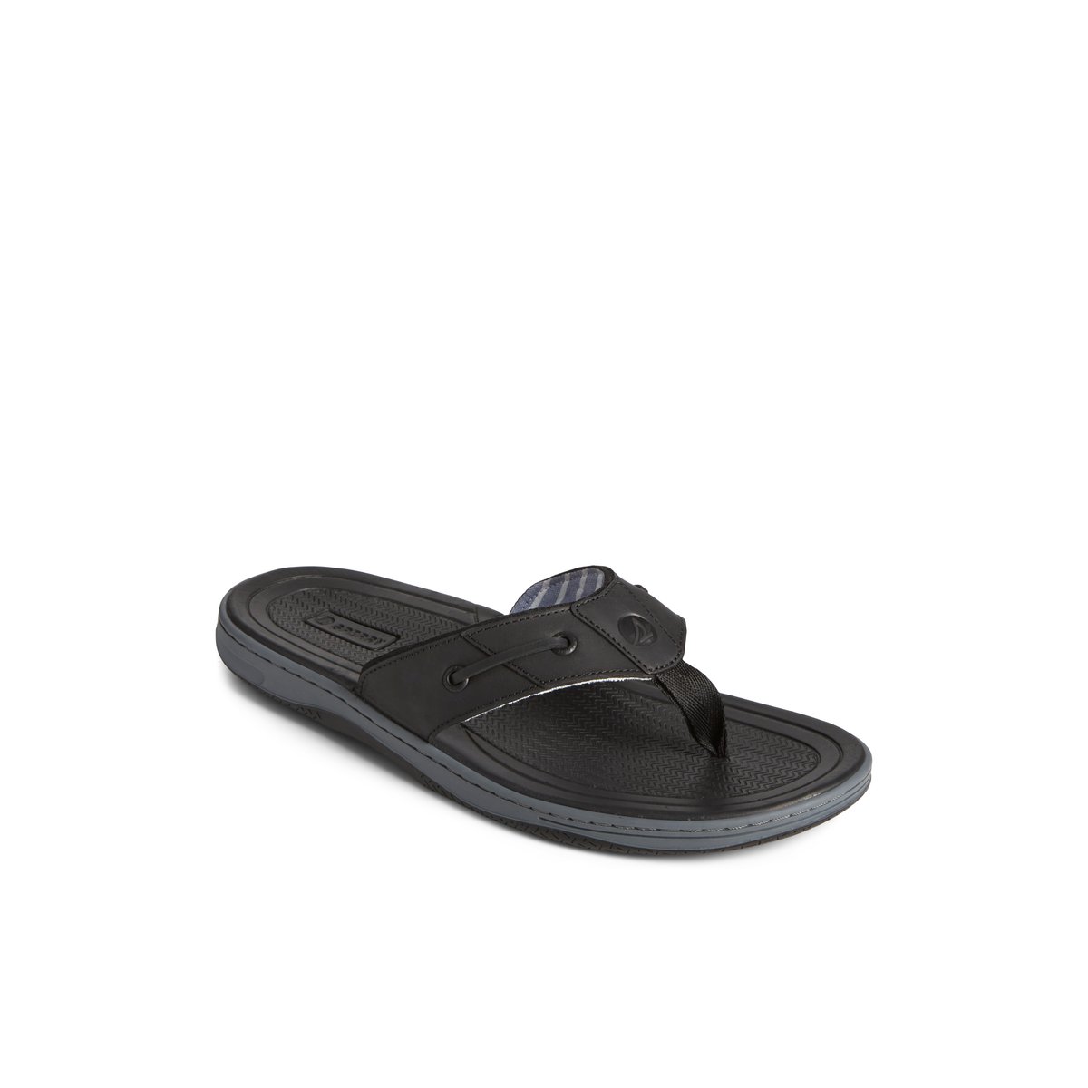 Sperry Baitfish Leather Flip Flop Sandalen Herren Schwarz | 53KNTQGOM