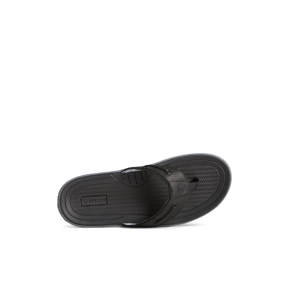 Sperry Baitfish Leather Flip Flop Sandalen Herren Schwarz | 53KNTQGOM