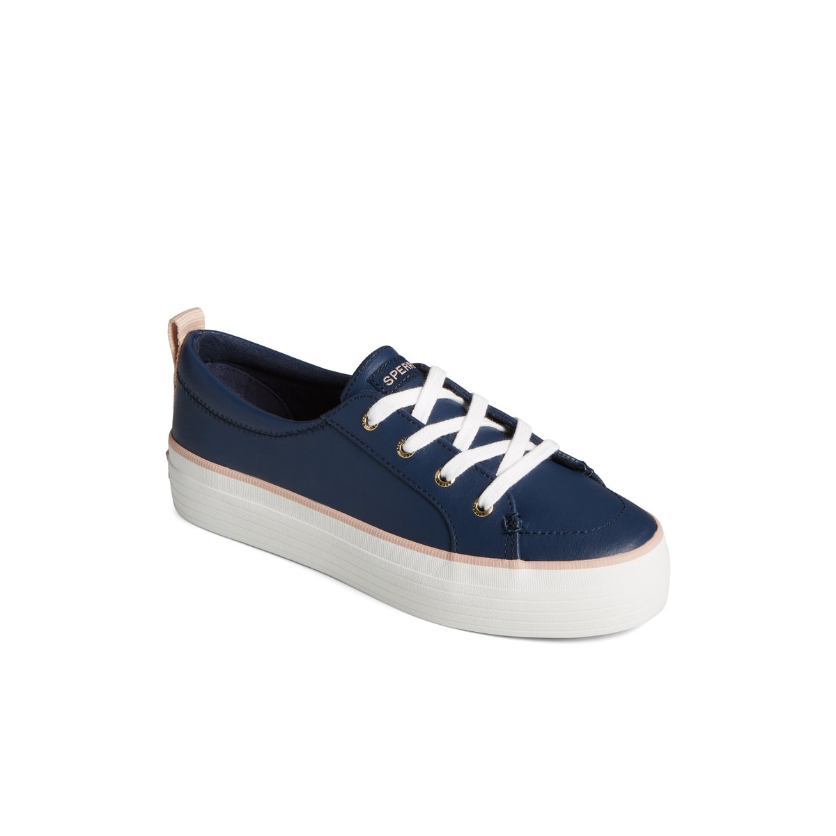 Sperry Crest Vibe Leather Platform Sneaker Sneakers Damen Navy | 45HDTYNEB