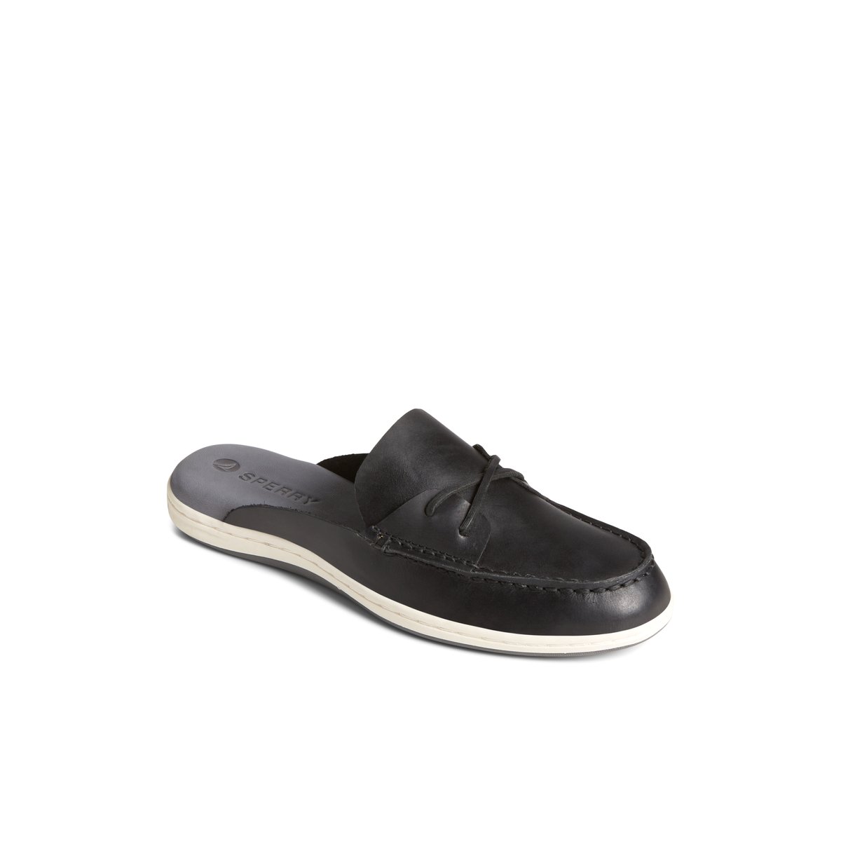 Sperry Mulefish Leather Boat Shoe Flache Schuhe Damen Schwarz | 67IWJVCMA