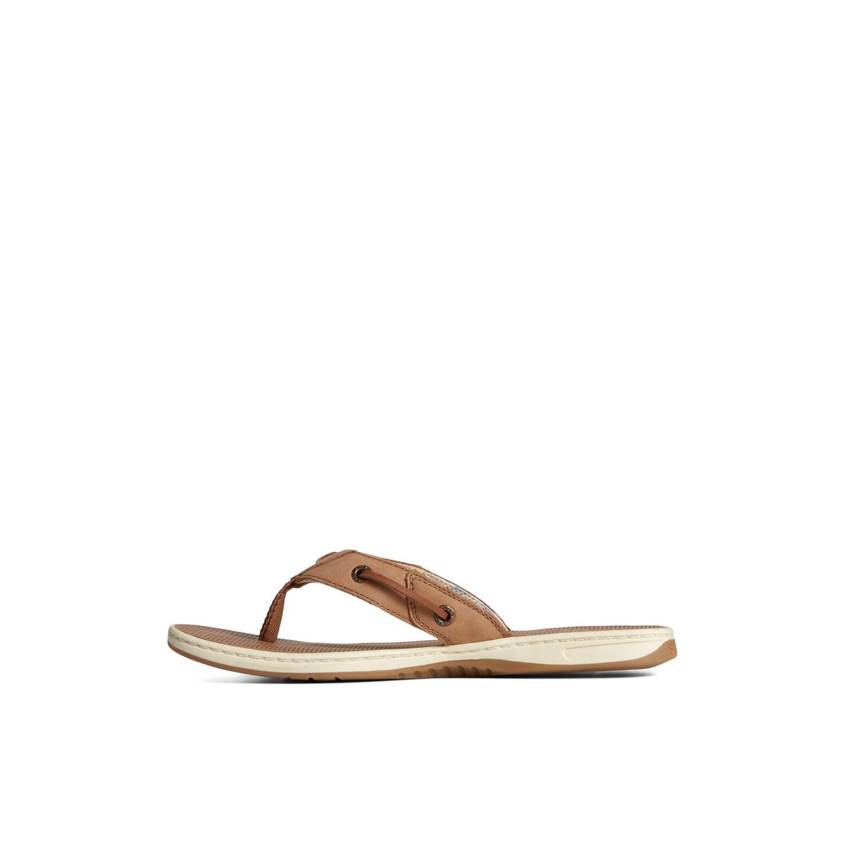 Sperry Seafish Leather Flip Flop Sandalen Damen Dunkelbeige | 68PCROBJK