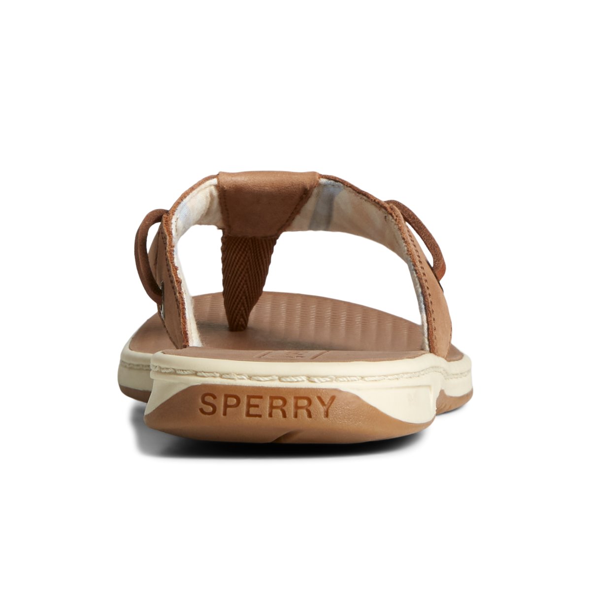 Sperry Seafish Leather Flip Flop Sandalen Damen Dunkelbeige | 68PCROBJK