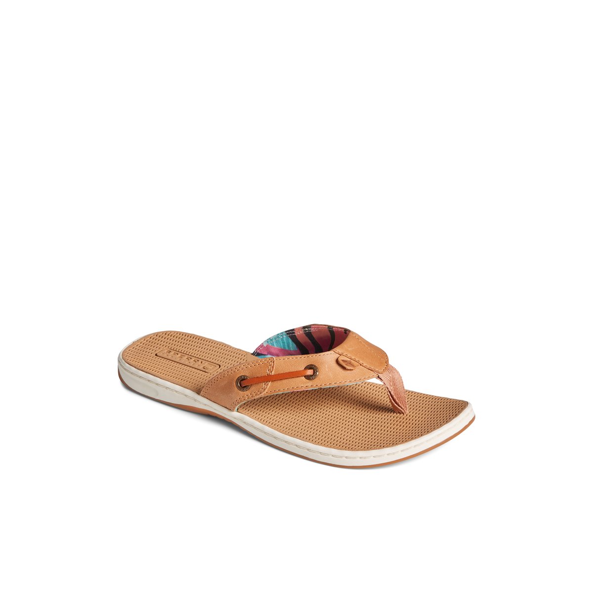 Sperry Seafish Leather Flip Flop Sandalen Damen Beige | 47FACUEMJ