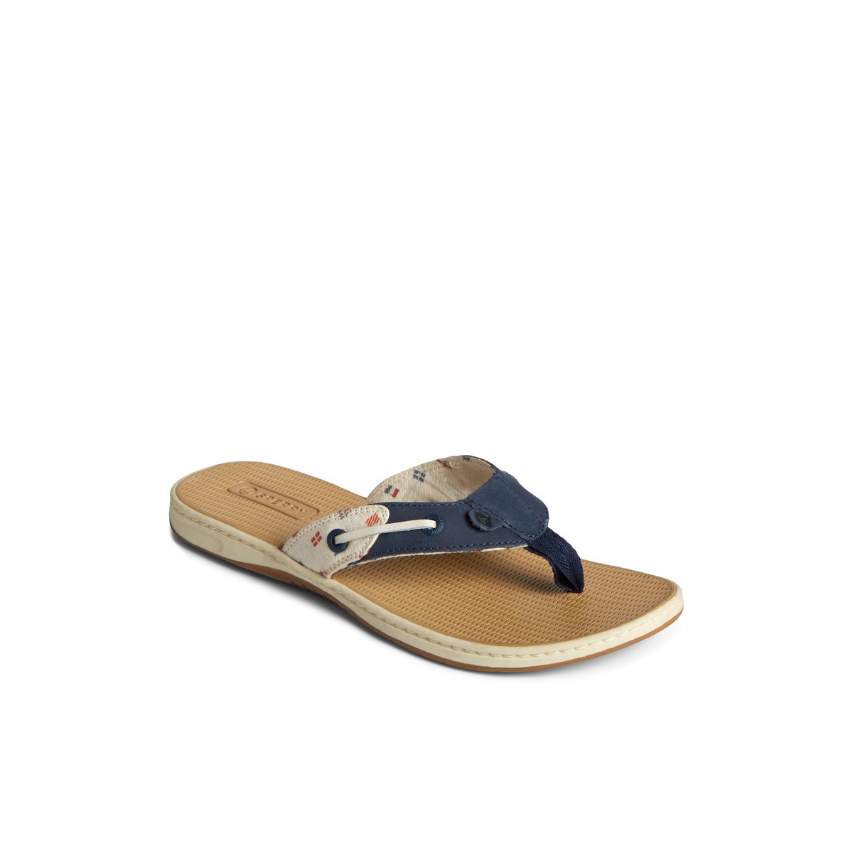 Sperry Seafish Nautical Flip Flop Sandalen Damen Weiß | 09ETNHDGJ