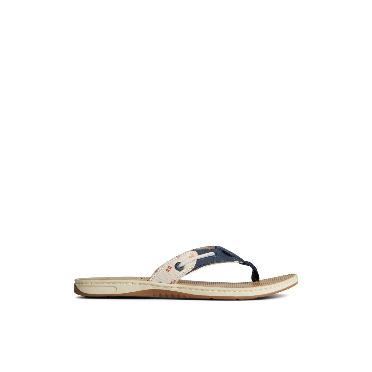 Sperry Seafish Nautical Flip Flop Sandalen Damen Weiß | 09ETNHDGJ