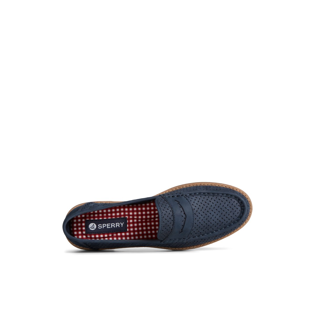 Sperry Seaport Perforated Penny Loafer Halbschuhe Damen Navy | 43ZSFVRBU