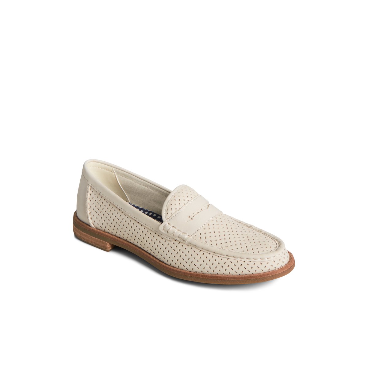 Sperry Seaport Perforated Penny Loafer Halbschuhe Damen Beige | 21JTHFBOW